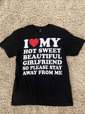 I ♥ My Hot Sweet Beautiful Girlfriend Graphic Tee - Black